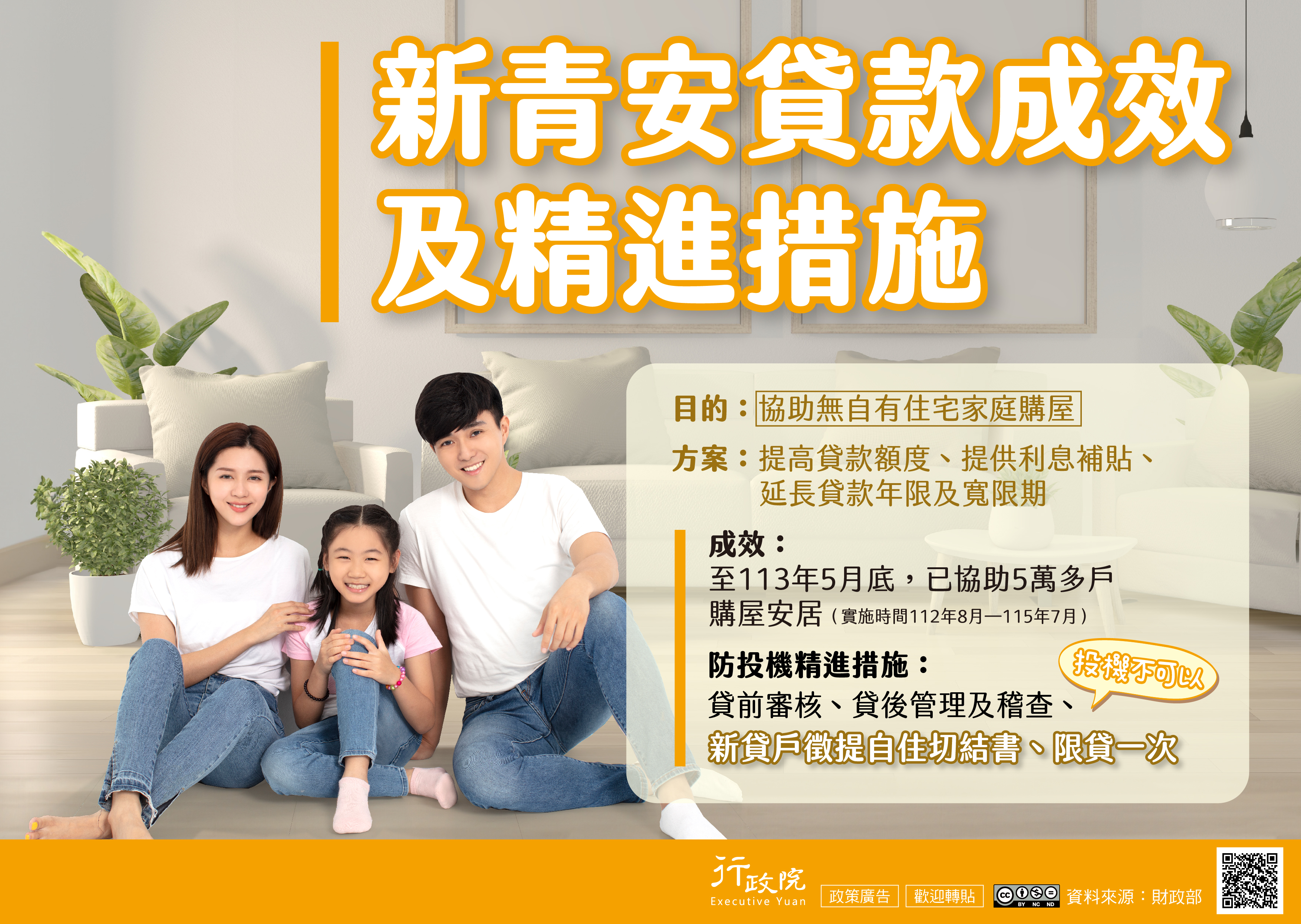 新青安貸款成效及精進措施-政策宣傳圖文